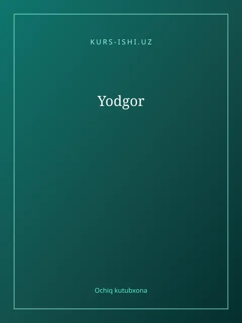 Мұқаба: Yodgor