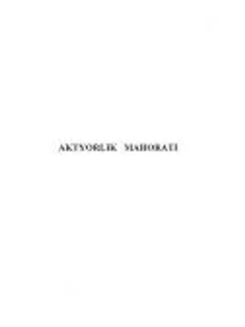 Мұқаба: Aktyorlik mahorati