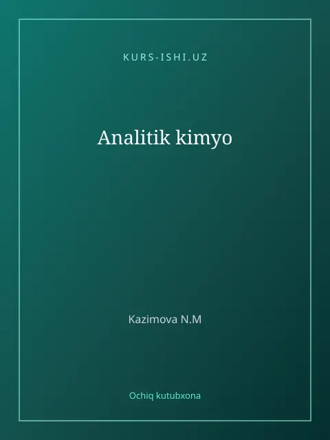 Мукаба: Analitik kimyo