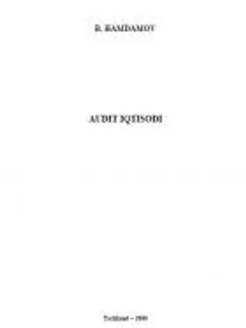 Обложка: Audit iqtisodi