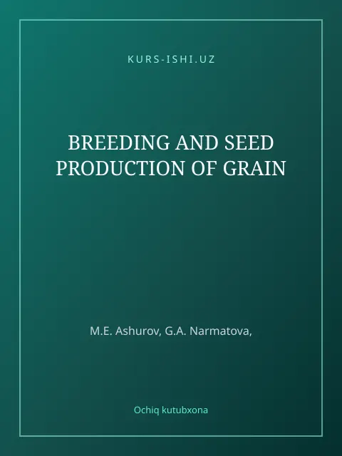 Обложка: BREEDING AND SEED PRODUCTION OF GRAIN