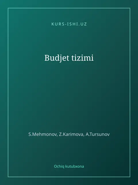 Cover: Budjet tizimi