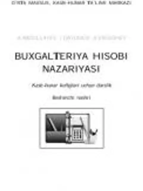Обложка: Buxgalteriya hisobi nazaruyasi