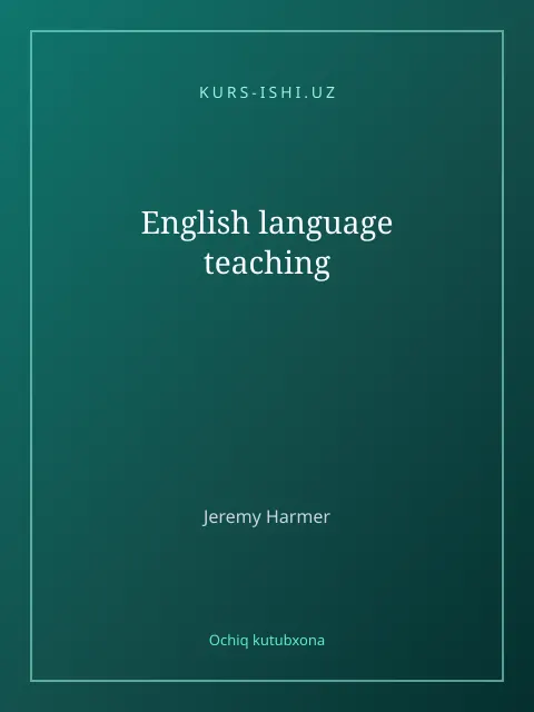 Cover: English language teaching