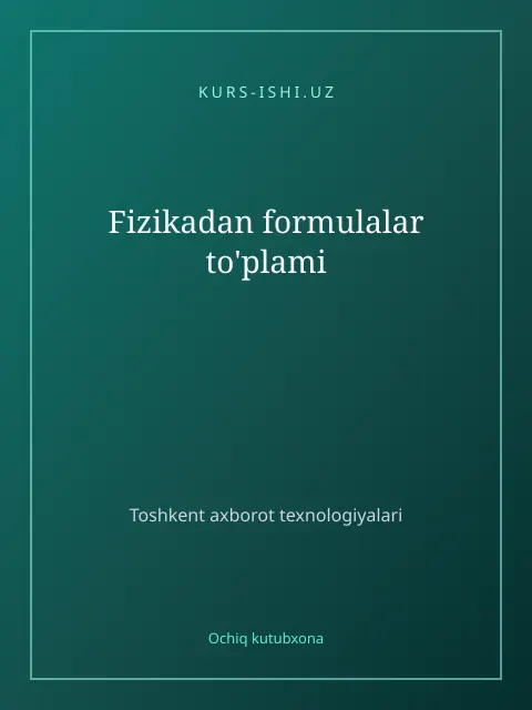 Cover: Fizikadan formulalar to'plami
