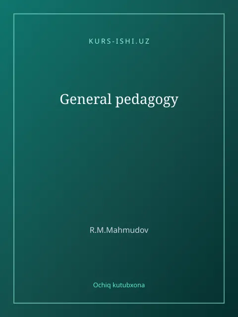 Cover: General pedagogy