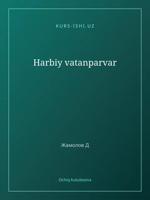 Cover: Harbiy vatanparvar
