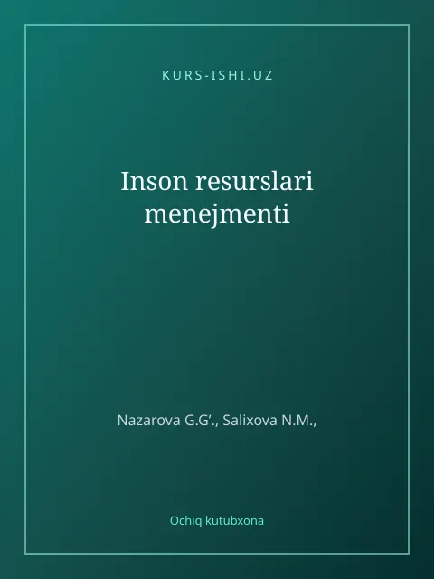 Мукаба: Inson rеsurslari mеnеjmеnti