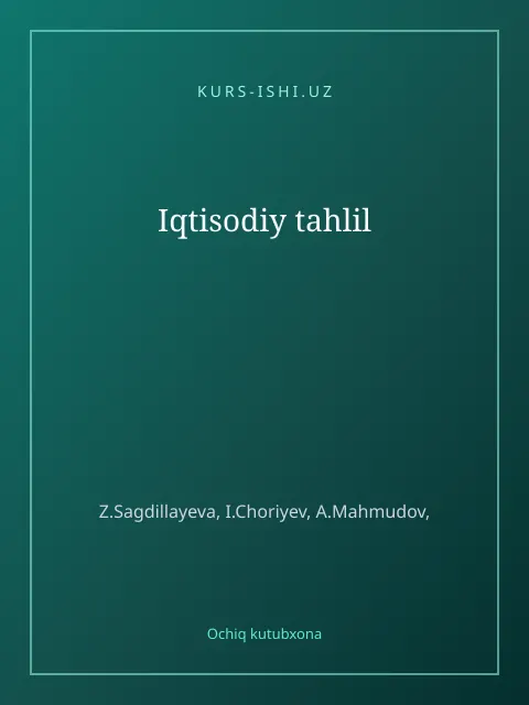 Cover: Iqtisodiy tahlil
