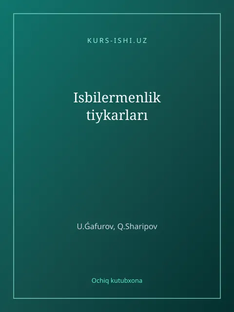Мукаба: Isbilermenlik tiykarları