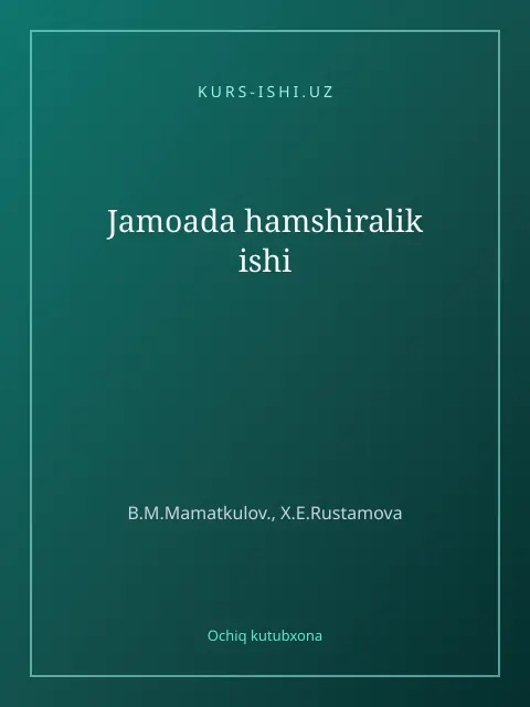 Мукаба: Jamoada hamshiralik ishi