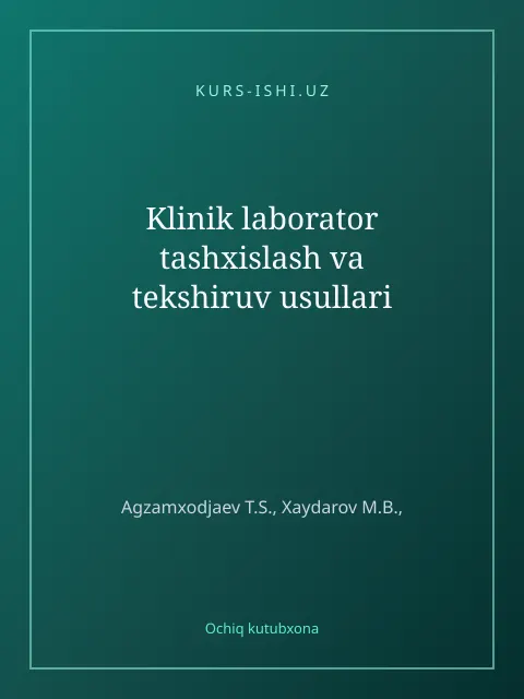 Мукаба: Klinik laborator tashxislash va tekshiruv usullari