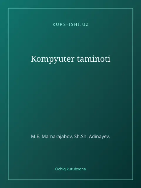 Cover: Kompyuter taminoti