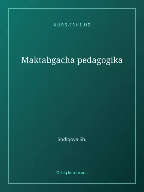 Cover: Maktabgacha pedagogika