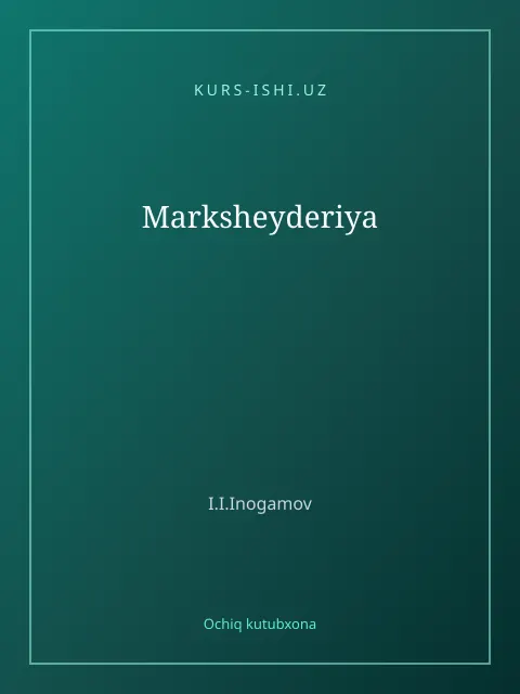 Cover: Marksheyderiya