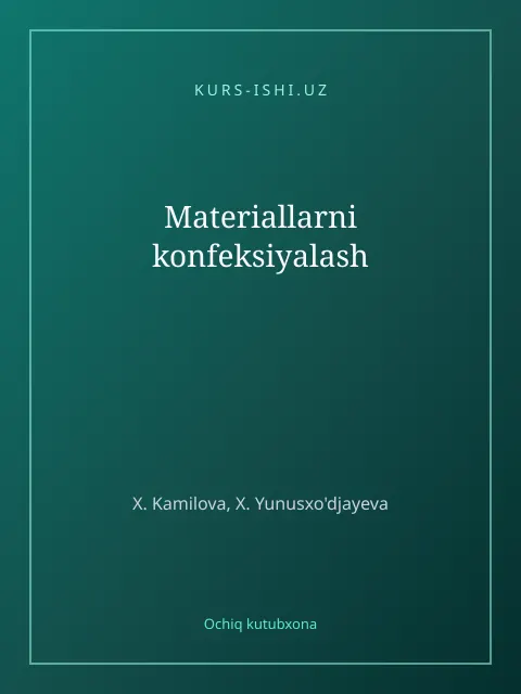 Мукаба: Materiallarni konfeksiyalash