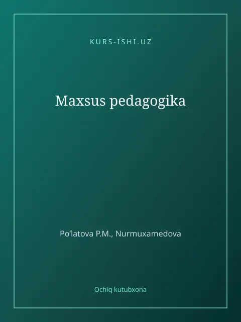 Muqova: Maxsus pedagogika