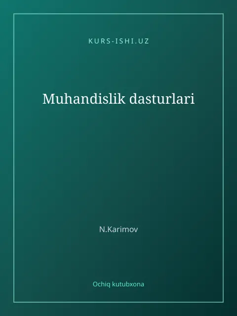 Мұқаба: Muhandislik dasturlari