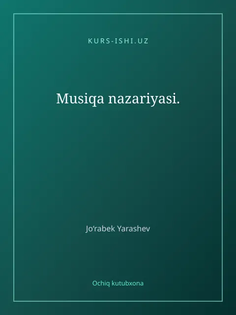 Обложка: Musiqa nazariyasi.