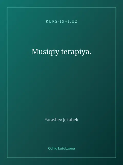 Обложка: Musiqiy terapiya.