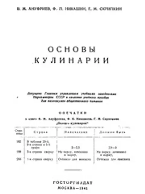 Обложка: Основы кулинарии