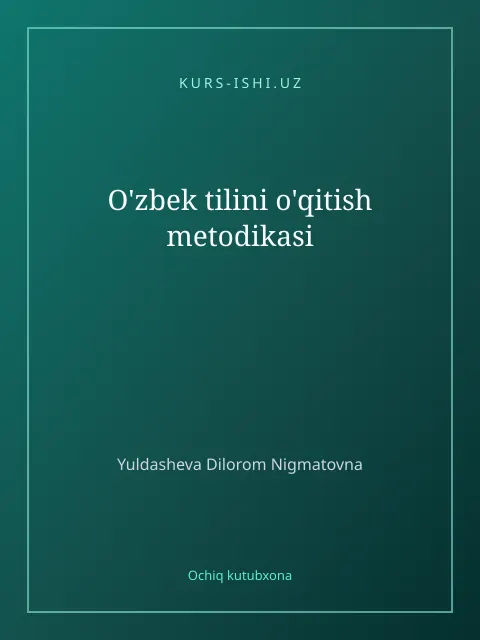 Мукаба: O'zbek tilini o'qitish metodikasi