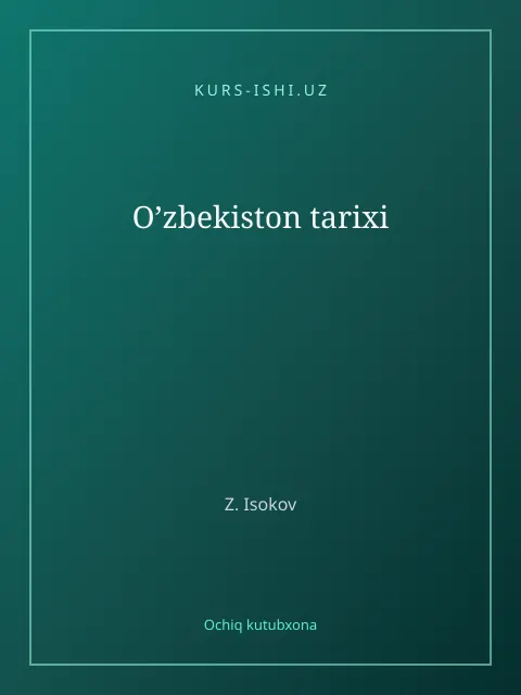 Обложка: O’zbekiston tarixi
