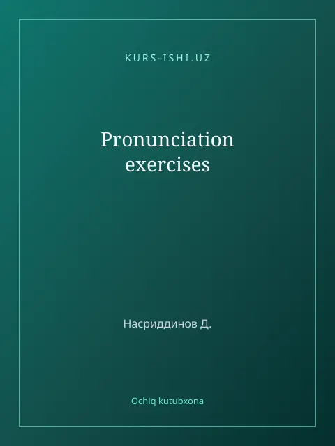 Cover: Pronunciation exercises