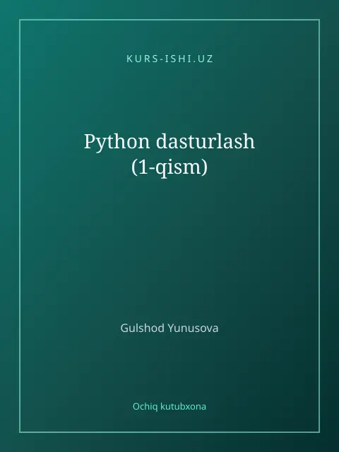 Обложка: Python dasturlash (1-qism)