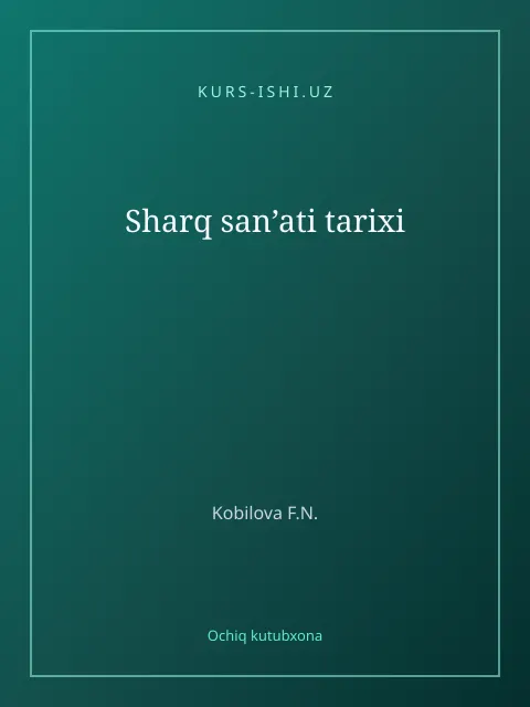 Cover: Sharq san’ati tarixi