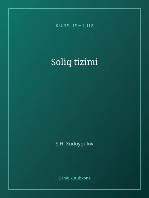 Cover: Soliq tizimi