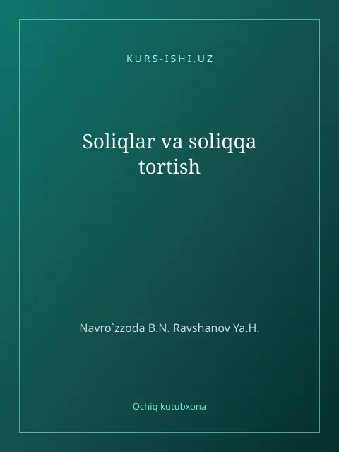Мұқаба: Soliqlar va soliqqa tortish