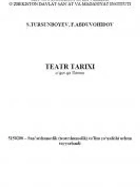 Обложка: Teatr tarixi