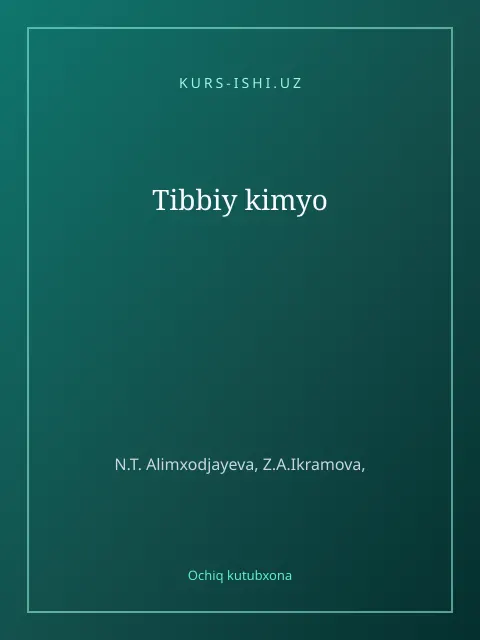 Обложка: Tibbiy kimyo