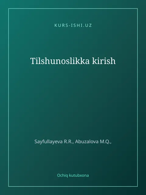 Мукаба: Tilshunoslikka kirish