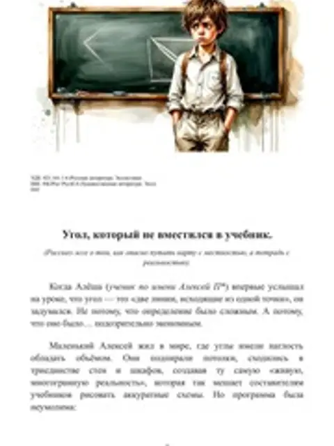 Обложка: Угол, который не вместился в учебник. Рассказ‐эссе о том, как опасно путать карту с местностью, а тетрадь с реальностью