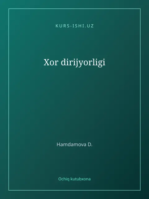 Cover: Xor dirijyorligi