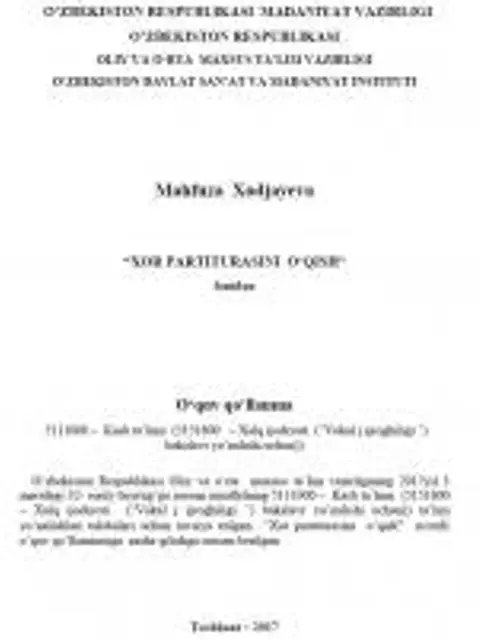 Мукаба: Xor partiturasini o‘qish